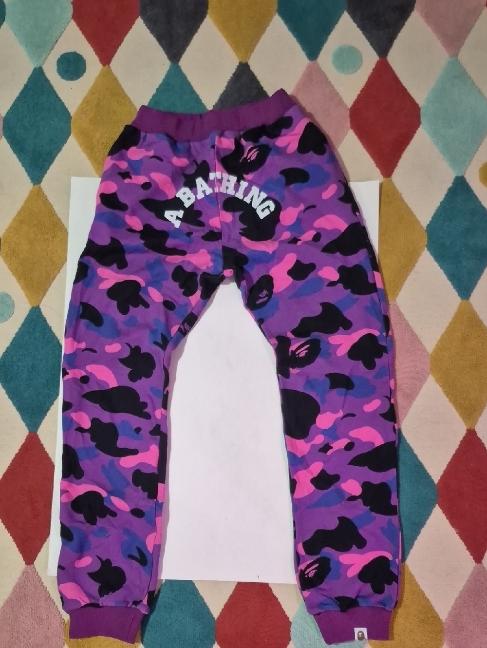 Kids Purple & Pink Camo Joggers by A BATHING APE